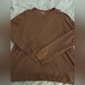 Old Navy Chocolate Ribbed Long Sleeve Shirt